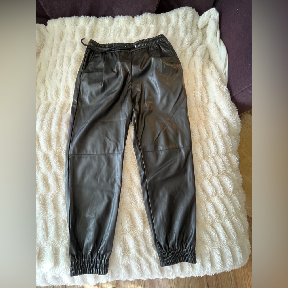 Zara Faux Leather Joggers
